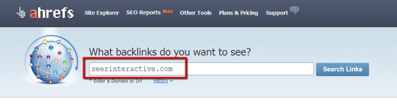 Ahrefs Enter Domain