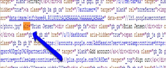alt attributes on Google Plus