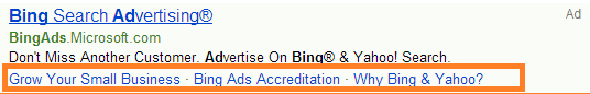 An example of Bing ad extensions An example of Bing ad extensions