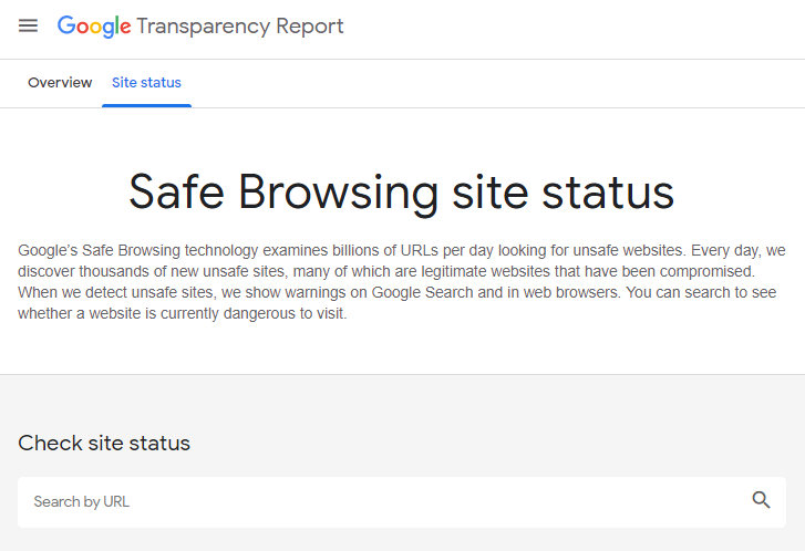 Google Safe Browsing Transparency Report