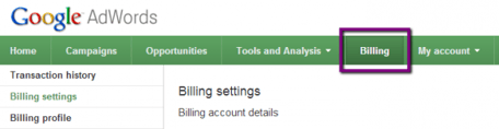 adwords billing