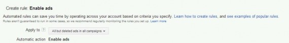 AdWords Automated Rules