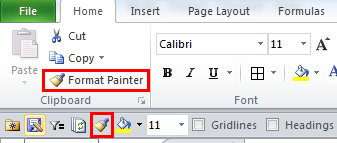 Excel's Format Painter