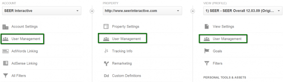 Google Analytics User Management