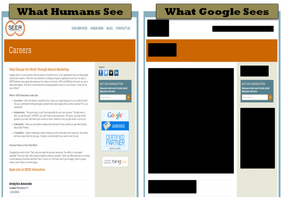 What Humans See vs. What Google Sees