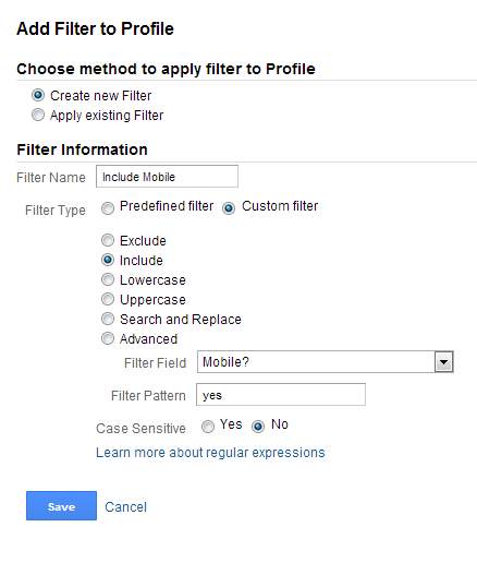 Use the Filter Field 'Mobile?' to include only mobile visitors to your site.