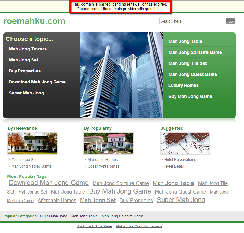 parked domain bad site example 2