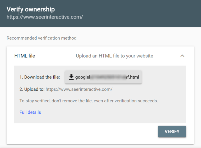 Verify Ownership Screen