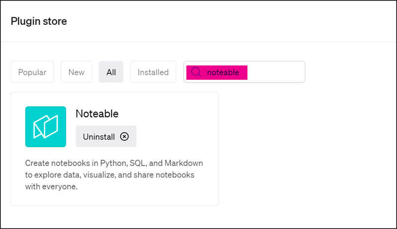 find noteable in the chatgpt-4 plugin store