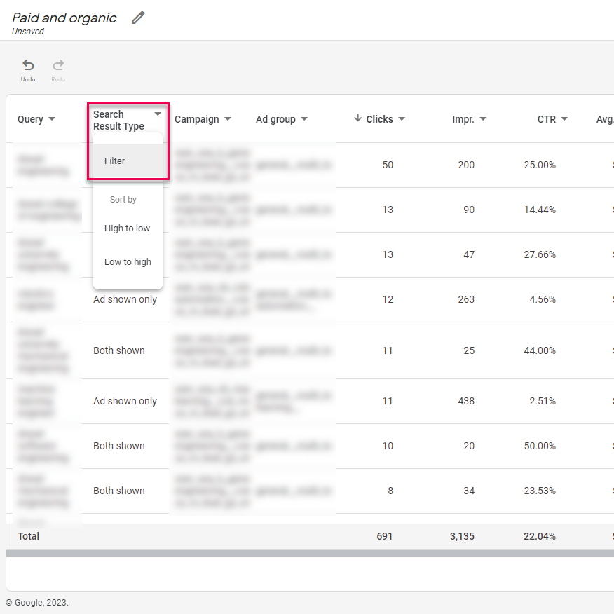 How To Use the Google Ads Paid & Organic Search Report