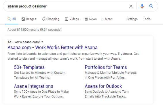 Asana product designer