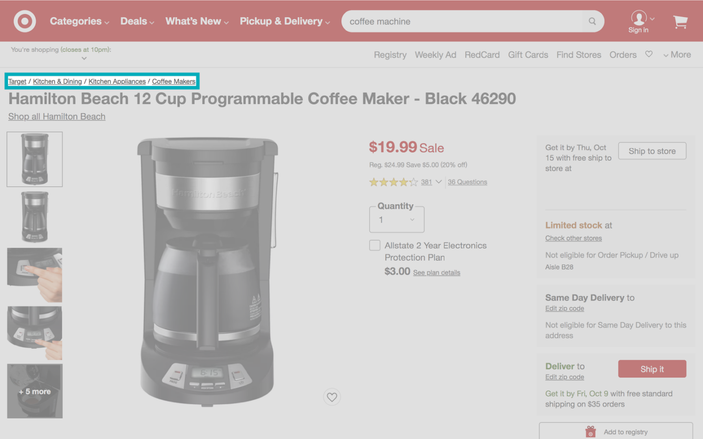 12 Cup Programmable Coffee Maker - 46290