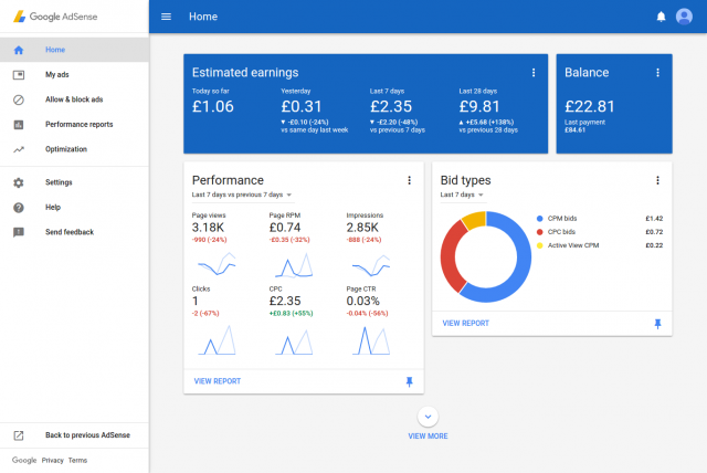 t google adsense console redesign 1476443208