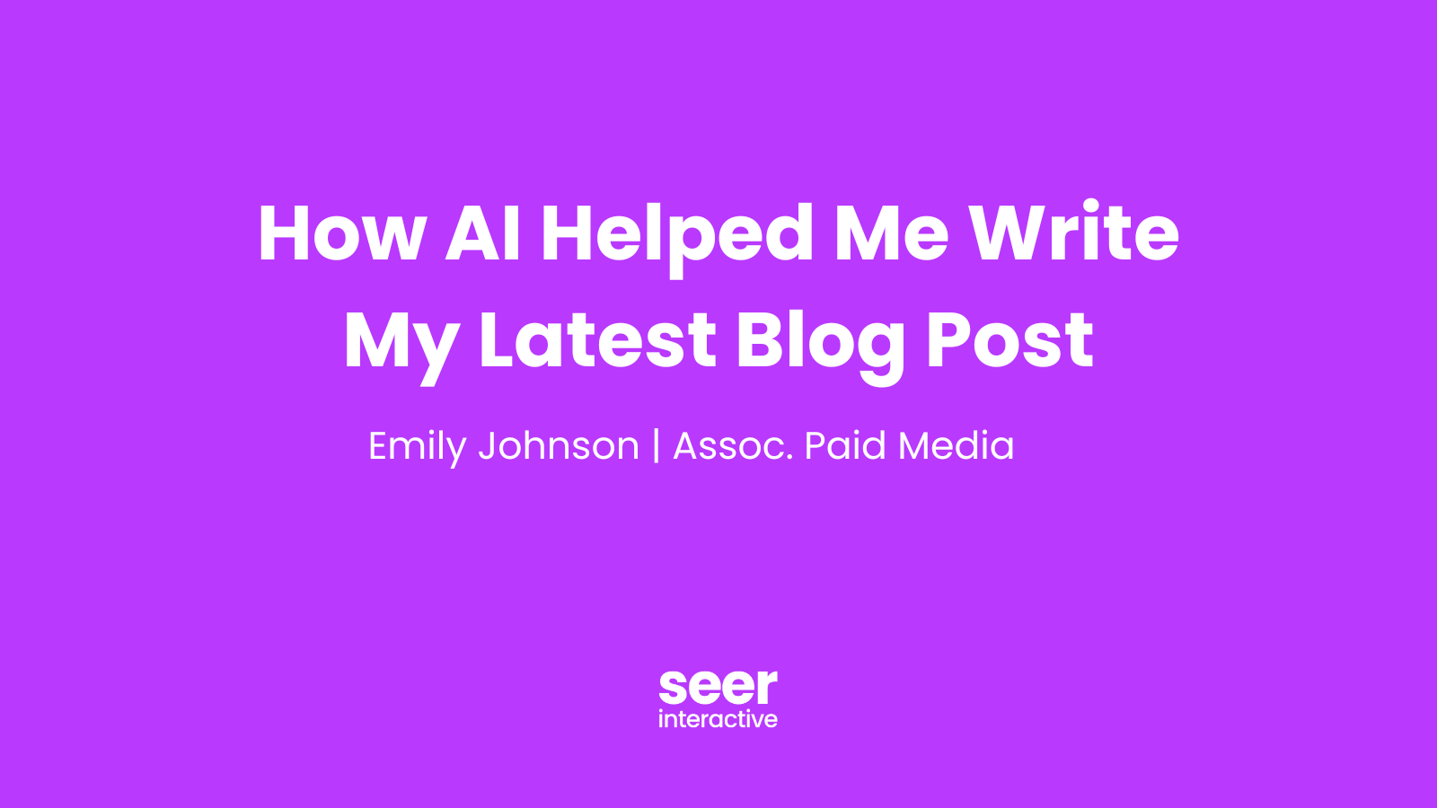 How AI helped me write my latest blog post!